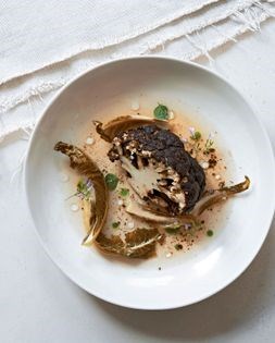 Porcini-crusted whole cauliflower