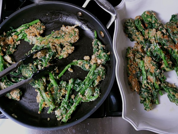 Porcini-fried rapini (Broccoli rabe)