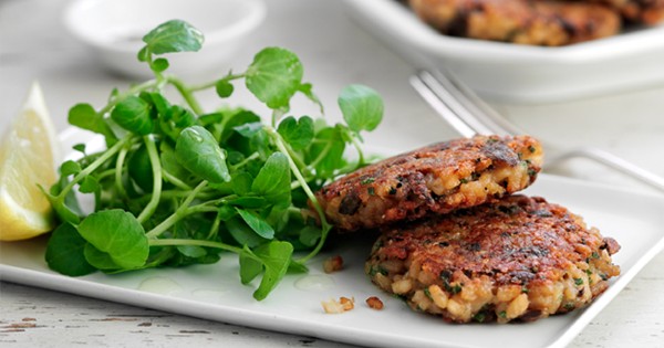 Porcini risotto cakes