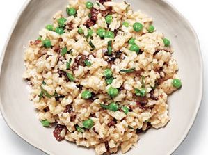 Porcini risotto with peas