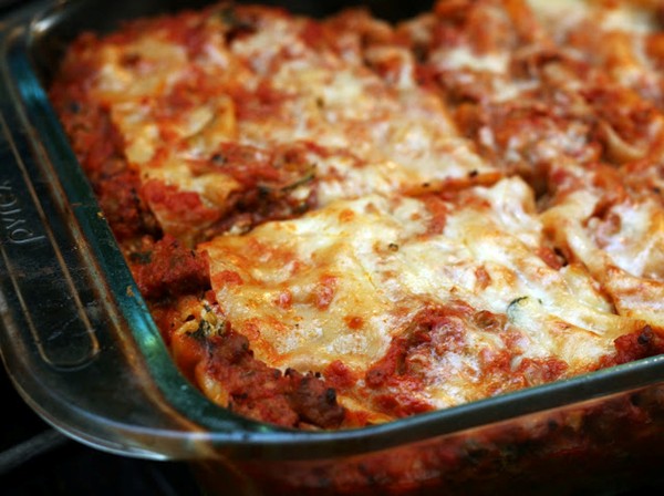 Porcini spinach lasagna (aka Blizzard lasagna)
