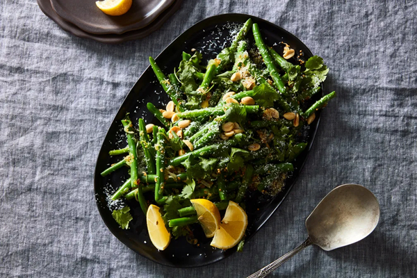 Poriyal-style green beans with peanuts & lemon