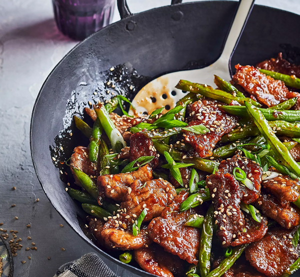 Pork & green bean stir-fry