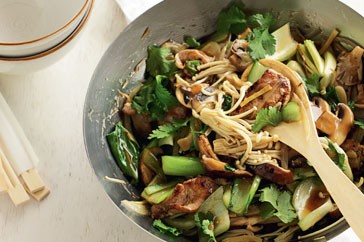 Pork & mushroom stir-fry