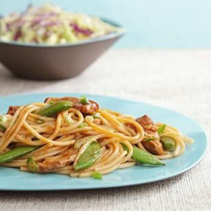 Pork & snap pea lo mein
