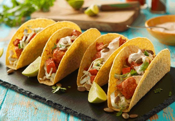 Pork & sweet potato tacos with chipotle aioli