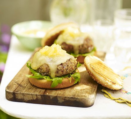 Pork & thyme cheeseburgers