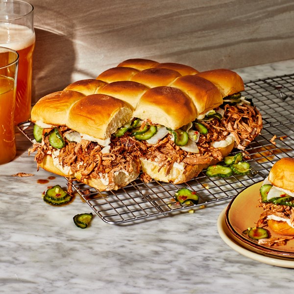Pork adobo pull-apart sliders 