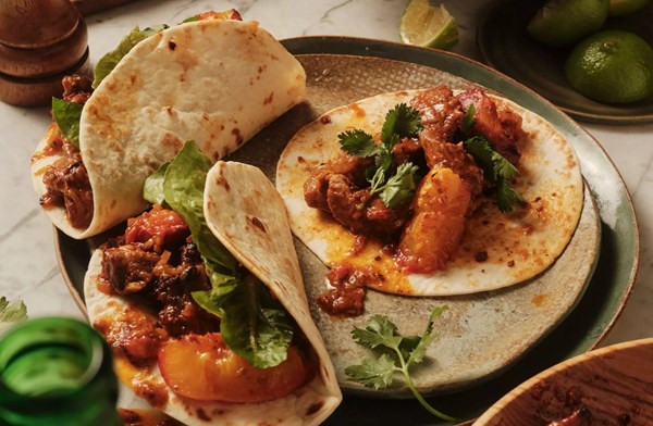 Pork al pastor-style tacos