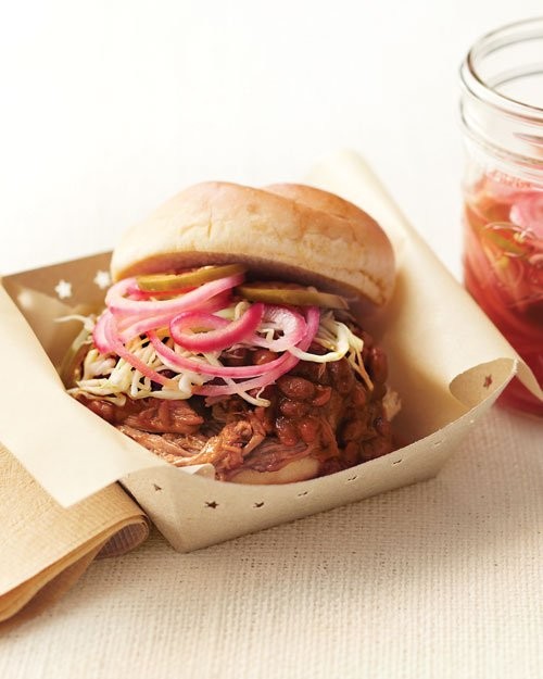Pork and beans sandwiches