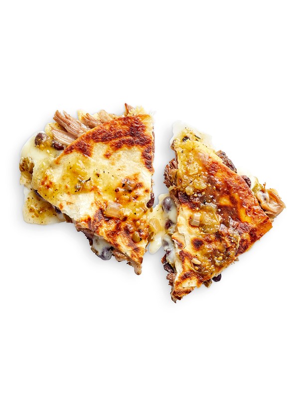 Pork and black bean quesadillas