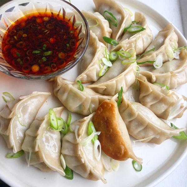 Pork and Brussels sprout potstickers