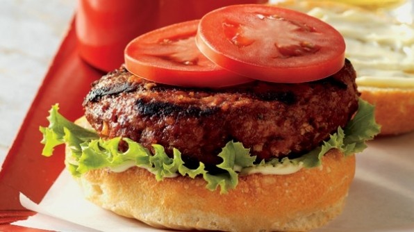 Pork and chorizo burgers with lime-jalapeño slaw