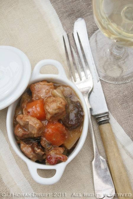 Pork and cider hotpot with prunes