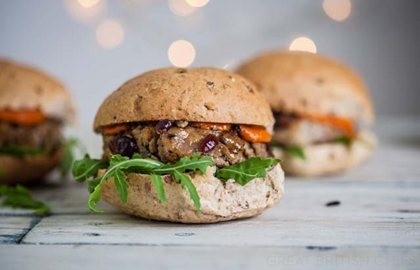 Pork and cranberry stuffing burgers
