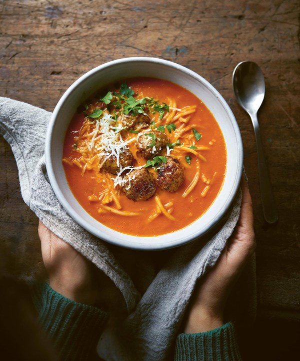 Pork and fennel meatball soup
