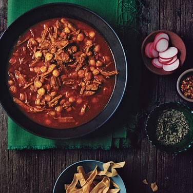 Pork and hominy stew (Pozole rojo)
