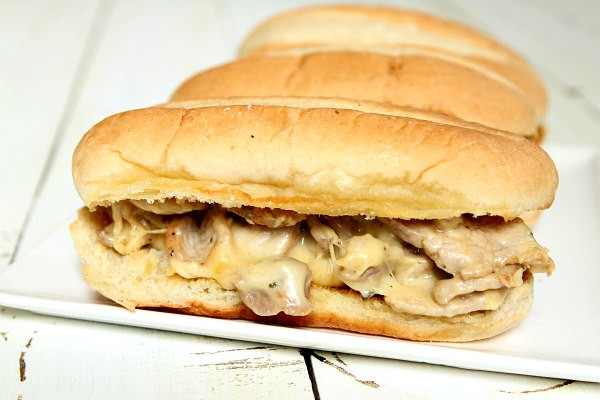 Pork and melted cheese hoagies