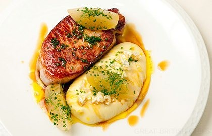 Pork and peaches