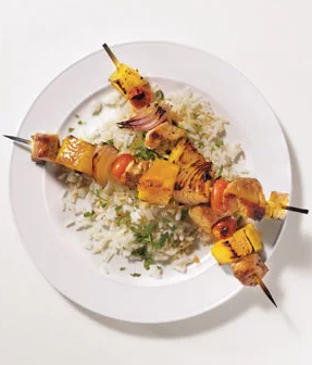 Pork and pineapple kebabs