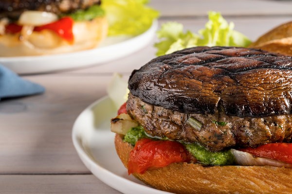 Pork and portobello burgers