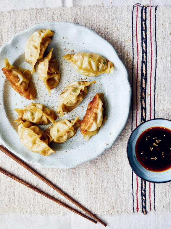 Pork and prawn crispy gyoza with dipping sauce