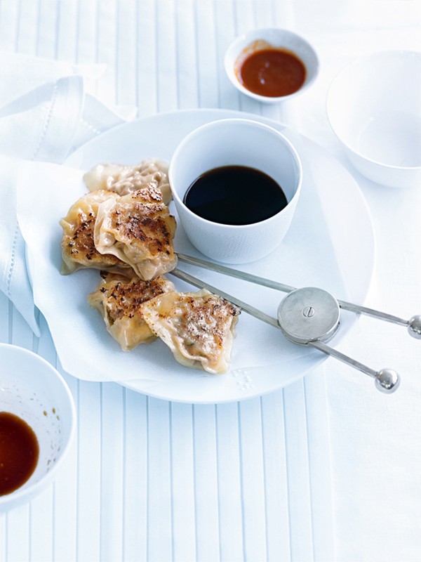 Pork and prawn pot stickers