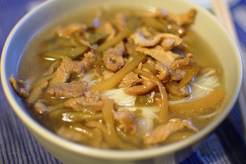 Pork and preserved vegetable noodle soup