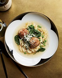 Pork-and-ricotta meatballs in Parmesan broth