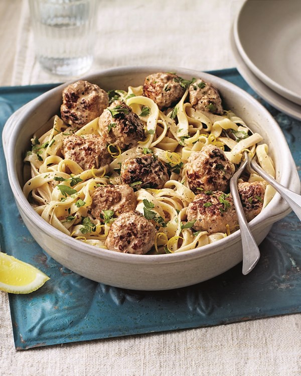 Pork and ricotta meatballs with tagliatelle