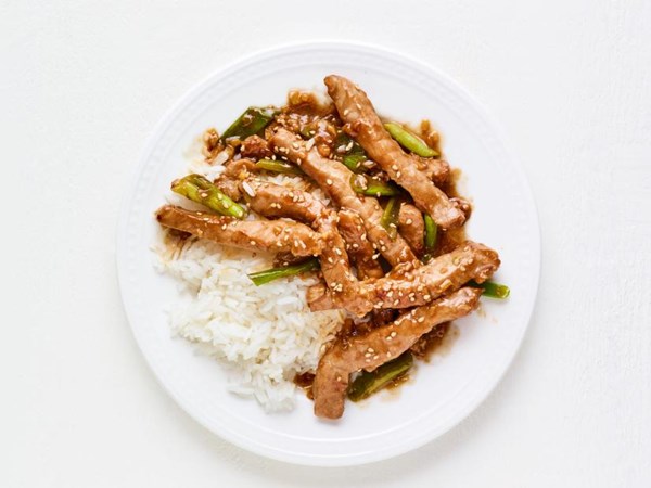 Pork and scallion stir-fry