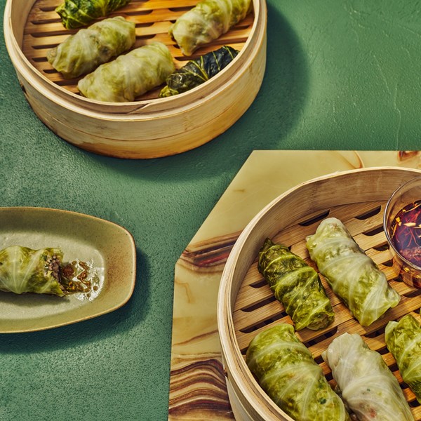 Pork and shrimp cabbage rolls