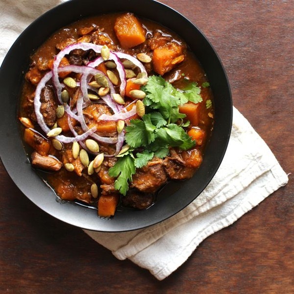 Pork and squash stew with chiles