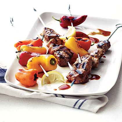 Pork and sweet pepper kabobs