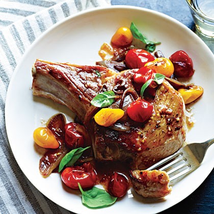 Pork and tomato skillet sauté