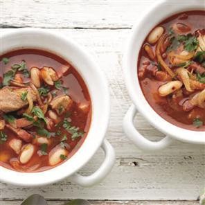 Pork, bean and bacon stew