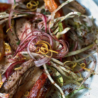 Pork belly and fresh fennel salad