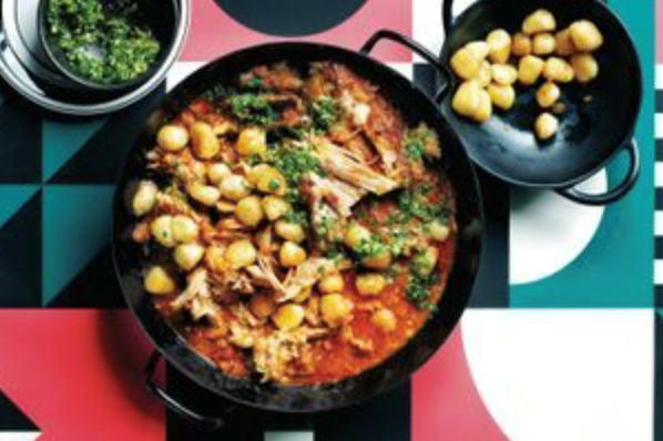 Pork belly 'osso buco' with saffron gnocchi