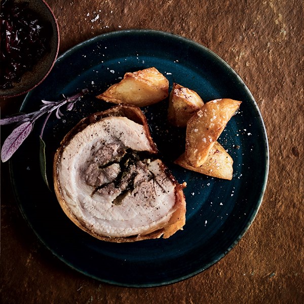 Pork belly porchetta with truffles