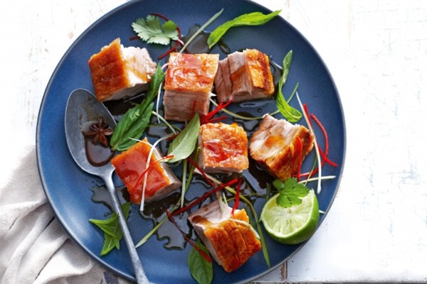 Pork belly with caramel dressing
