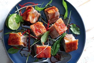 Pork belly with caramel dressing
