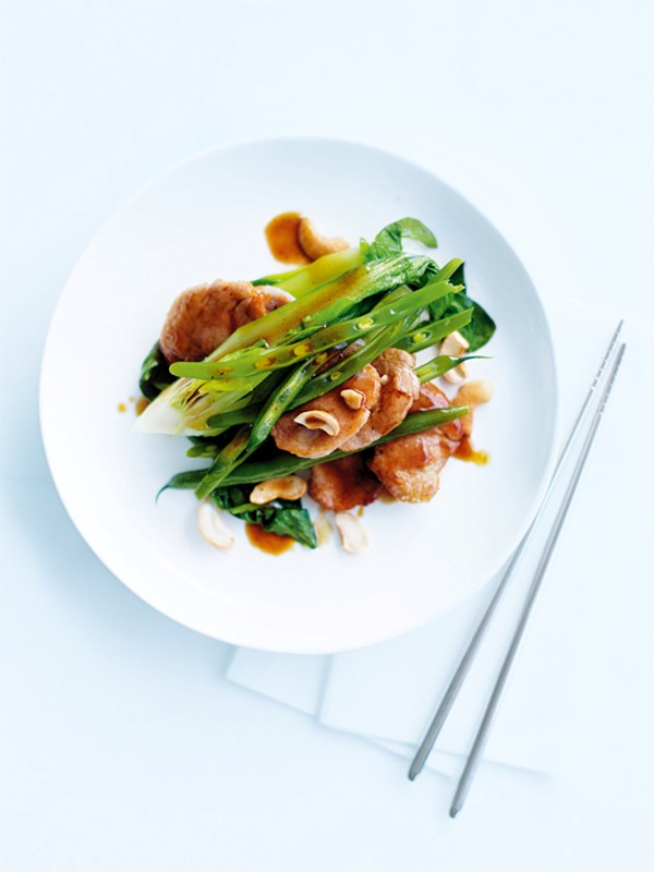 Pork, black bean and cashew stir-fry