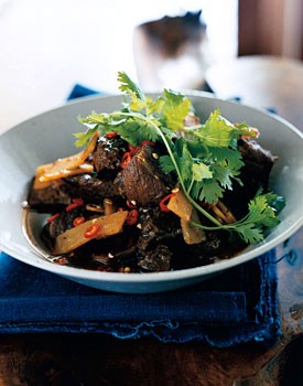 Pork braised in dark soy sauce