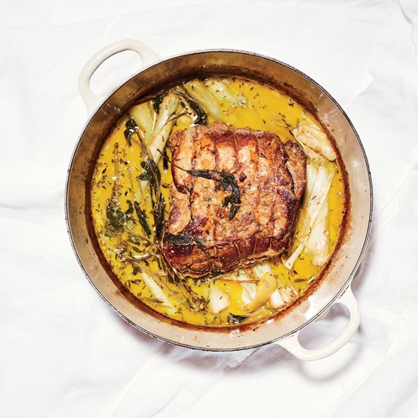 Pork braised in milk