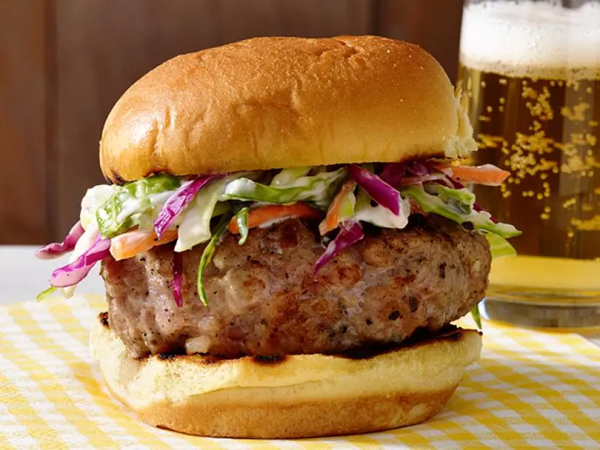 Pork burgers with bacon