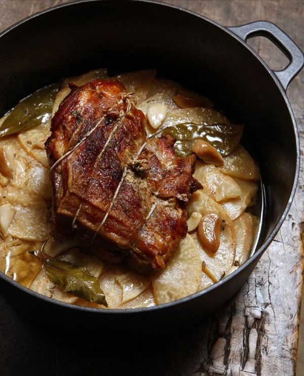 Pork, celeriac, garlic