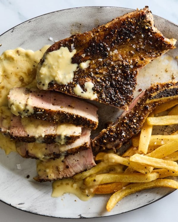Pork chop au poivre