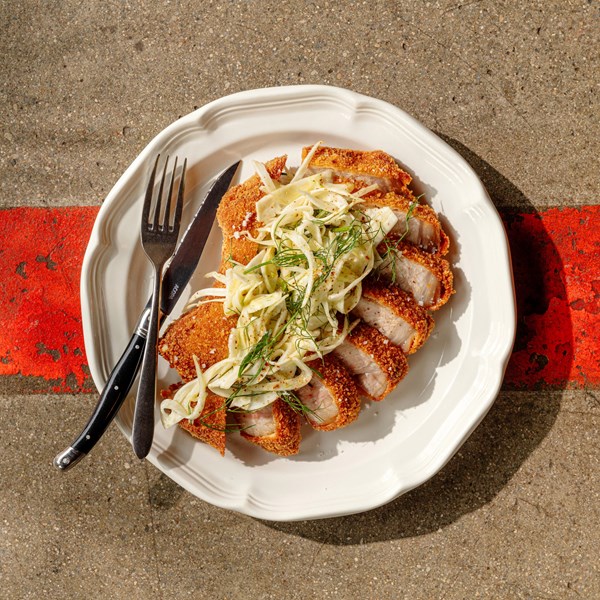 Pork chop schnitzel [John Yelinek, Ladder 4 Wine Bar]