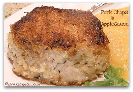 Pork chops and applesauce