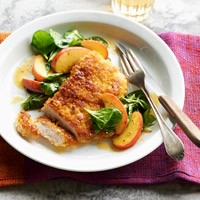 Pork chops, apples & greens